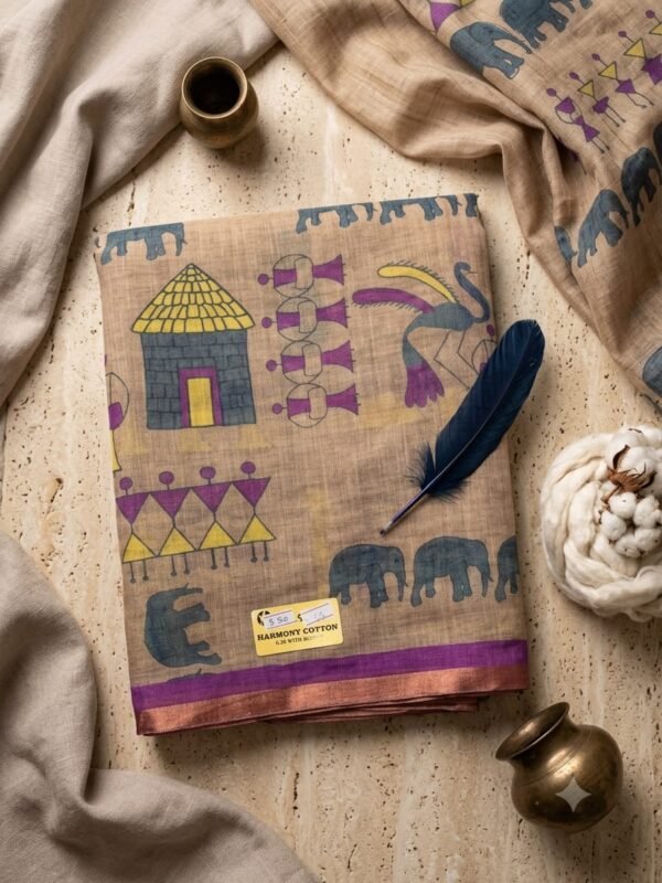Premium Printed Cotton Saree