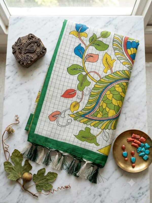 Elegant Printed Linen Saree