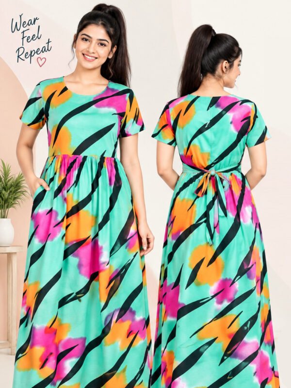 Printed Cotton Maxi Wear (Non-feeding)